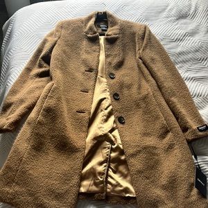 Long DKNY brown wool coat